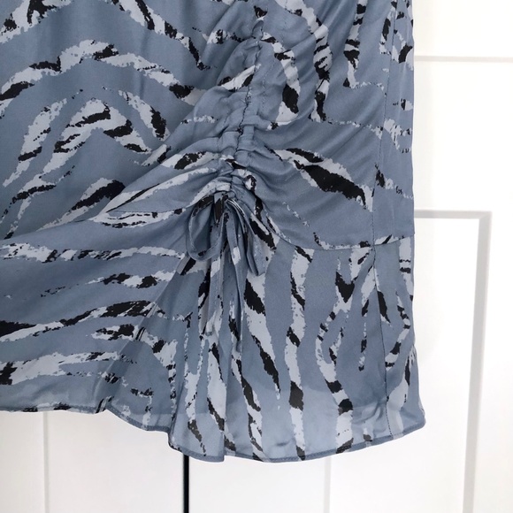 NWT Parker Soliana Silk Blend Mini Dress in Arctic Tiger Blue - Size 0 - Picture 11 of 15